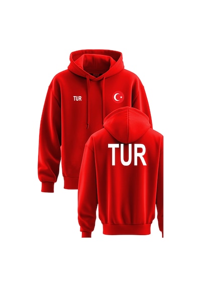 Top Glory Tur Baskılı Kapşonlu 3 İp Kışlık Türkiye Sweatshirt Türkiye Hoodie