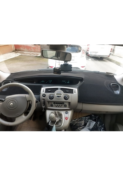 2003-2009 Modellerine Uygun Renault Scenic Torpido Koruma Halısı Siyah Kenar Renk Mavi