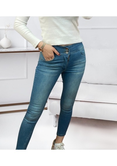 Efnaz Style Yüksel Bel Likralı Kot Pantolon Yeşil
