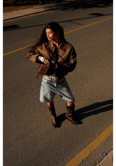 Defacto Su Geçirmez Relax Fit Polo Yaka Fermuarlı Mont E8627ax25aubn530 Kahve