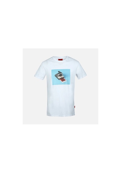 John Frank Erkek Beyaz Baskılı T-shirt Siyah