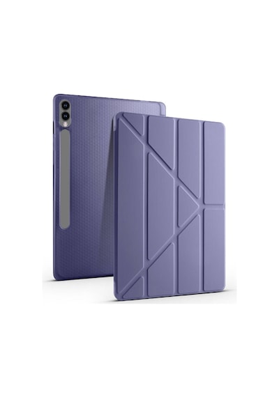 Samsung Galaxy Tab S10 Plus Uyumlu X820 12.4 İnç Katlanabilir Kalemlikli Standlı Akıllı Kılıf Kapaklı Kılıf