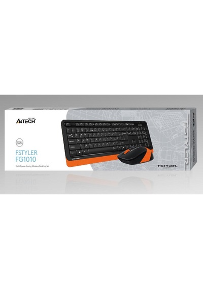 A4 Tech Fg1010 2.4G Turuncu Q Fn-Mm Klv+Optik Mouse Set - 556717989