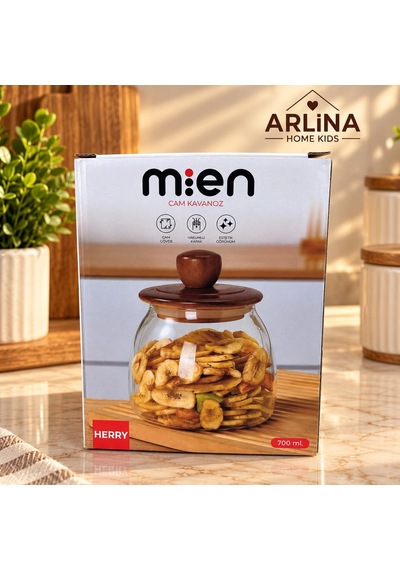 700 Ml Akasya Kapaklı Cam Kavanoz