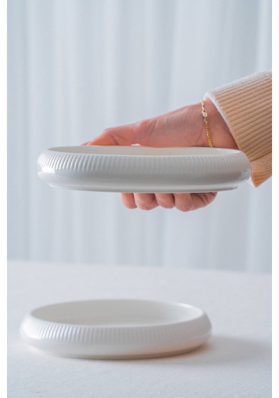 Bianco Perla Porselen Yuvarlak Tabak - 18 Cm Beyaz