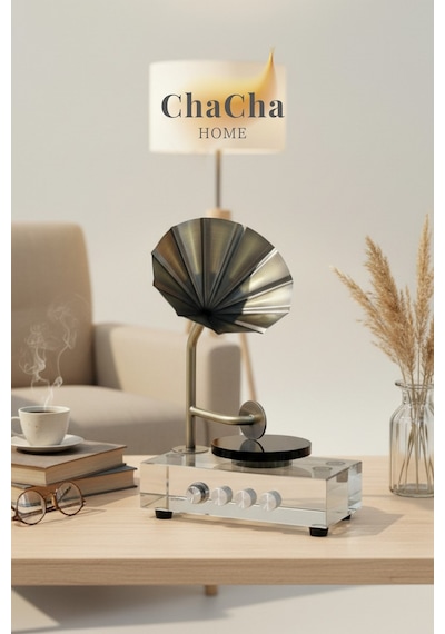 Chacha Home Kristal Antik Gramafon Dekoratif Obje