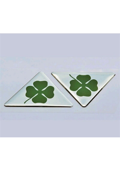Alfa Romeo Yonca Amblem Gümüş 3D Sticker 2 Adet