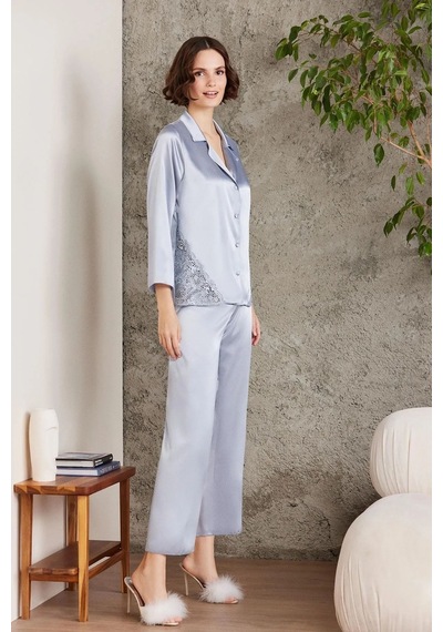 Pierre Cardin 6000 Kadın Dantelli Saten 6'lı Set-mist Mist