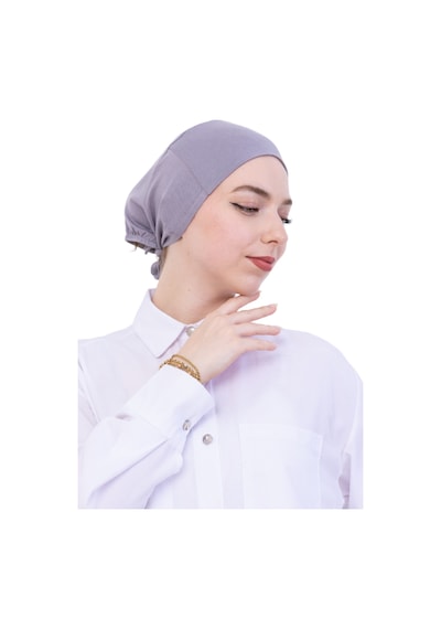 Modish Group Pratik Bone Pamuklu Tesettür İç Bone, Başörtüsü İçin Hazır Viskon Şapka, Namaz Günlük Kullanım İçin Gri
