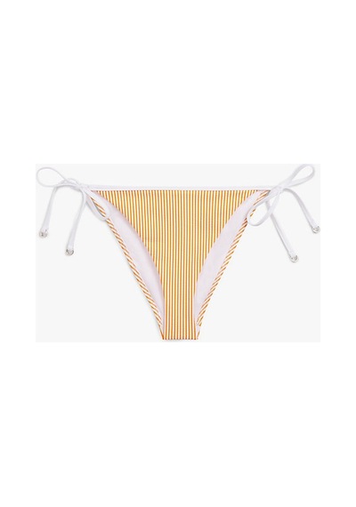 Tommy Hilfiger Kadın V String Side Bikini Altı-16082 Beyaz - Turuncu