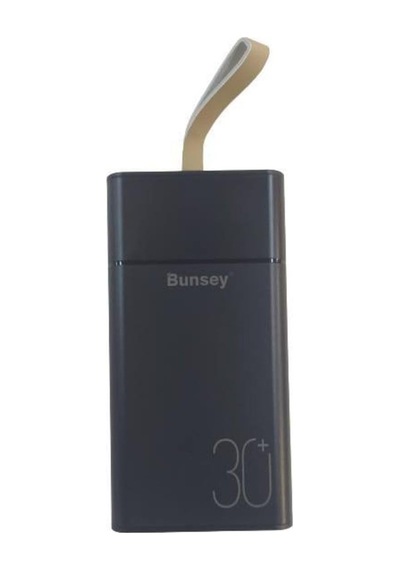 30000 Mah Powerbank Ios Android Uyum Led Işıklı Type C Mikro Usb Çıkışlı Siyah