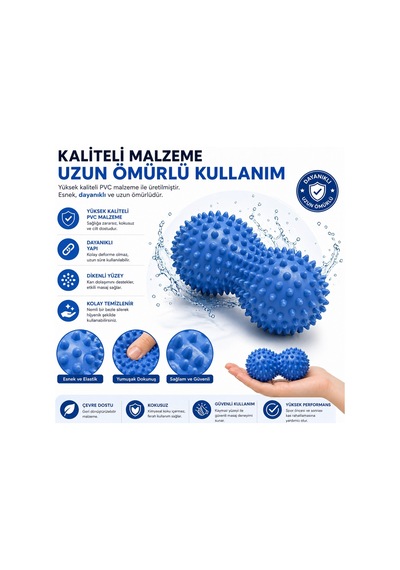 Robeve Dikenli Masaj Topu Ayak Boyun Vücut El Duyu Masaj Topu Nokta Masaj Aleti Taşınabilir Masaj Topu