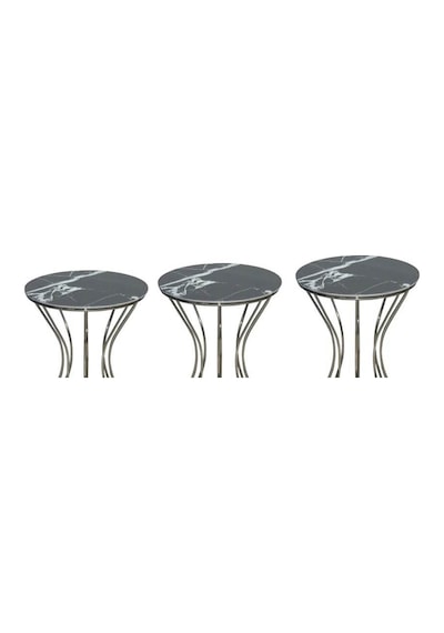 Brc Kum Saati Zigon Siyah Mermer Model Metal Çelik Platin Renk Kaplama El Yapım