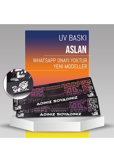 Aslan Plakalık, 2 Adet Premium Uv Baskı, Plakalıkhane