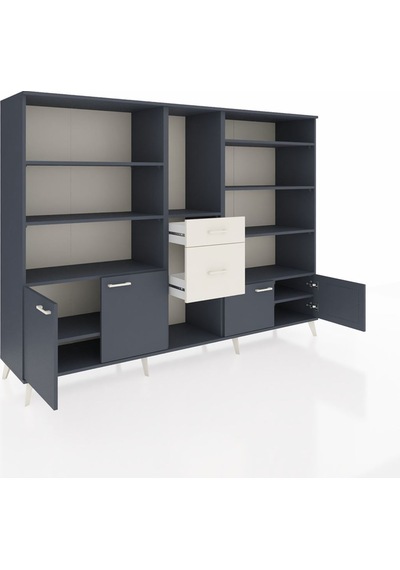 Hyperion Dolap 10 Raflı 2 Çekmeceli 4 Kapaklı 220x44x163 Antrasit Antrasit-antrasit/aytaşı Hyperion Dolap 10 Raflı 2 Çekmeceli 4 Kapaklı 220x44x163 Antrasit Antrasit-antrasit/aytaşı