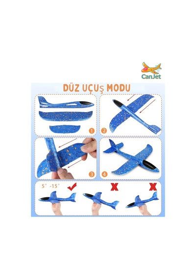 Köpük Planörü Uçak Çocuk Oyuncak 1 Adet Işıklı Karışık Renk - 616466255