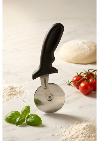 Cooker 7.5 Cm Çelik Pizza Ruleti Yk1869 Siyah