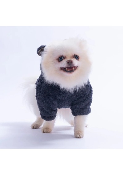 Pawstar 26736 Antrasit Lucca Teddy Küçük Irk Köpek Peluş Hoodie-21655