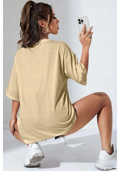 Unisex Gumball Baskılı T-shirt Bej