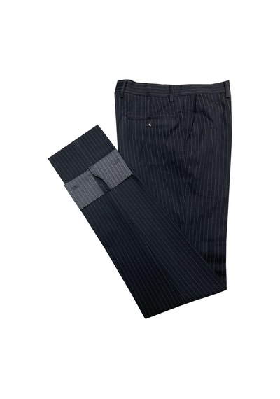 Classics Men Avasar Erkek Lacivert Çizgili Regular Fit Kumaş Pantolon-7227 Lacivert