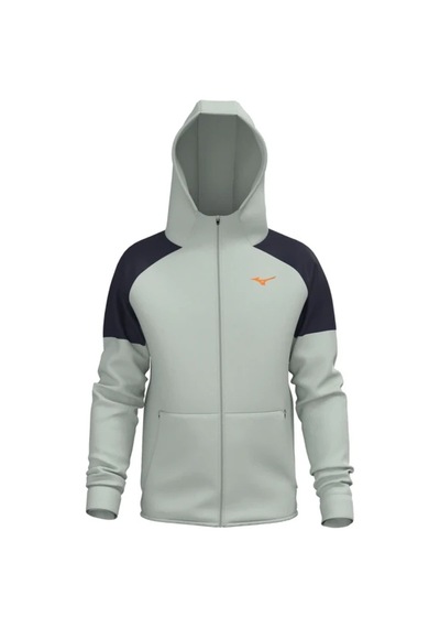 Mizuno Athletics Rb Erkek Kapüşonlu Fermuarlı Sweatshirt Gri / Lacivert Çok Renkli