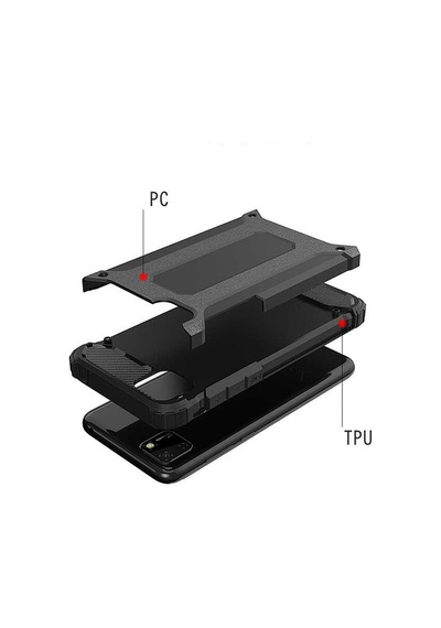 Noktaks - Huawei Uyumlu Huawei Y5p - Kılıf Çift Katman Zırh Tank Crash Military Kapak - Mavi
