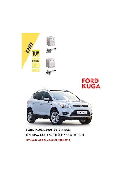 Ford Kuga 2008-2012 Arası Ön Kısa Far Ampülü 2 Adet Sarı Renk