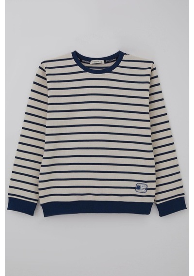 Breeze Erkek Çocuk Sweatshirt Arma Detaylı 4-10 Yaş, Ekru