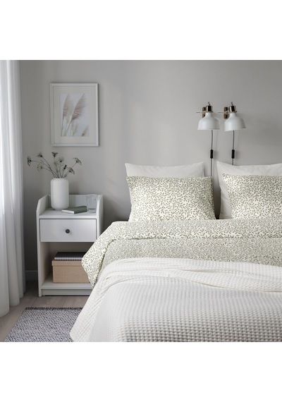 Ikea Sorgmantel Tek Kişilik Nevresim Takımı 150 X 200 Cm Beyaz - Yeşil