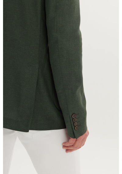 AC&Co / Altınyıldız Classics Erkek Hakı Keten Slim Fit Dar Kesim Mono Yaka Torba Cepli Ceket Haki AC&Co / Altınyıldız Classics Erkek Hakı Keten Slim Fit Dar Kesim Mono Yaka Torba Cepli Ceket Haki