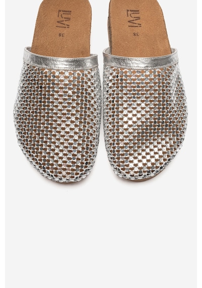 Luvi Shoes Montera Gümüş Taşlı Kadın Terlik