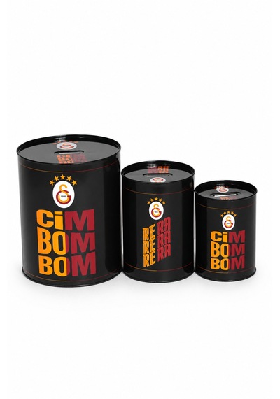 Galatasaray Lisanslı Cimbom Yazılı Kumbara Seti - Çocuklar İçin 3'lü Taraftar Kumbarası