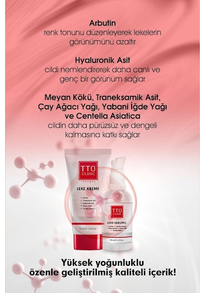 Tto Clınıc Leke Kremi 75ml + Leke Serumu 50ml