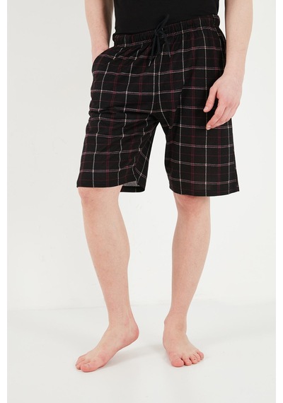 Buratti Pamuklu Regular Fit Bağlamalı Cepli 2'li Pijama Paket Şort Erkek Şort 6574004s2 Siyah-siyah-bordo