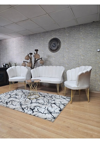 Zafir Gold Kaplama Tel Ayak Papatya Çay Seti Koltuk Takımı , Balkon, Salon, Ofis, Cafe Koltuk Takımı Krem Zafir Gold Kaplama Tel Ayak Papatya Çay Seti Koltuk Takımı , Balkon, Salon, Ofis, Cafe Koltuk Takımı Krem