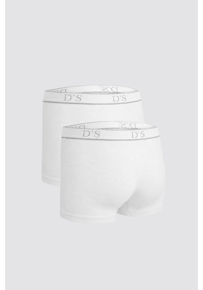 D'S Damat Ds Damat Beyaz Beli Lastikli Marka Logolu Likralı Esneyebilen 2'li Boxer Set 4hc44ortbs02 801
