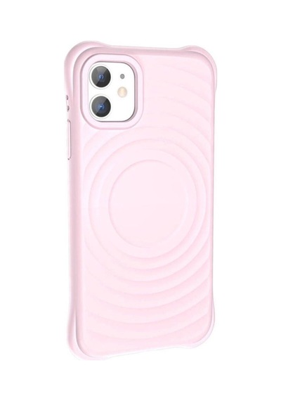 Apple Uyumlu iPhone 11 M-safe Şarj Özellikli Airbagli Mat Görünümlü Zore Hepi Kapak Pembe Açık
