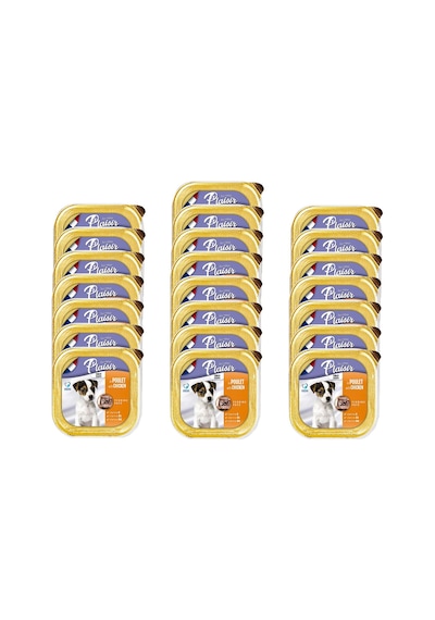 Plaisir Tavuklu ve Etli Pate Konserve Yavru Köpek Maması 22 x 150 G