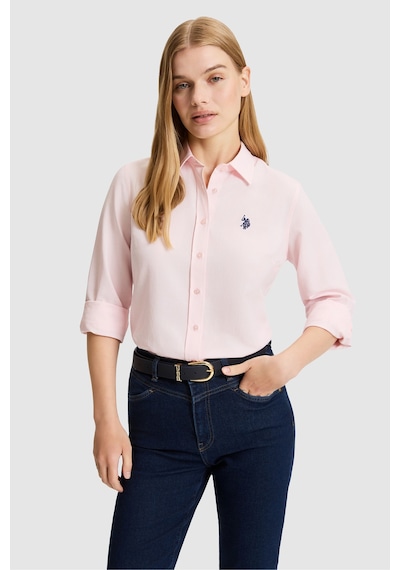 U.S. Polo Assn. Kadın Açık Pembe Uzun Kollu Basic Gömlek 50324791-vr078 Acık Pembe