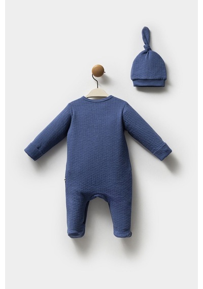 Moi Noi Şapkalı Tulum Mnb1251 Navy Blue Beyaz