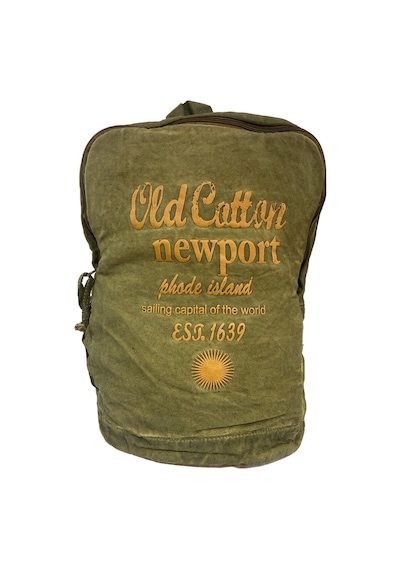 Old Cotton Cargo Kaliteli Vintage Disayn Laptop Bölmeli Sırt Gezi Çantası Leone Bag Oil 5100 Haki