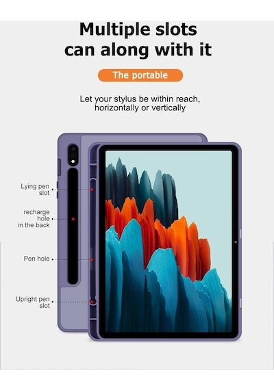 Samsung Galaxy Tab S9 Fe Plus / S9 Plus Uyumlu 12.4inç Kılıf Kalem Bölmeli Smart Case X610 X810