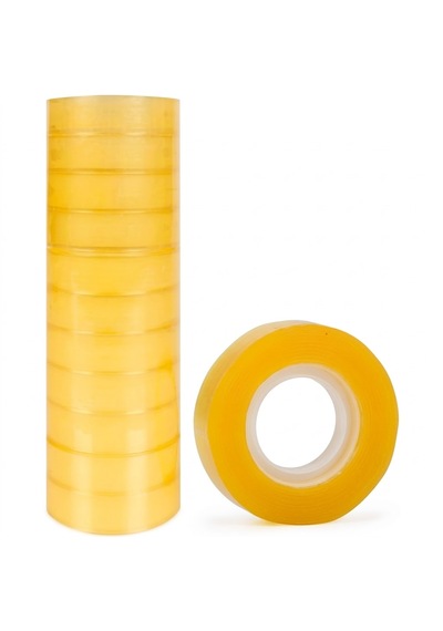 Şeylişeyler - Şeffaf Para Bandı 12 Li Paket - 12 Mm X 10 M Ofis Ve Kırtasiye Bandı 12 Adet