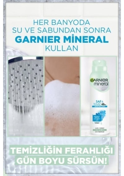 2'li Mineral Saf Ve Temiz Sprey Kadın Deodorant Seti, 72 Saat Etkili