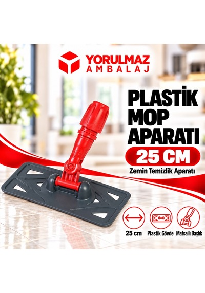 25 Cm Plastik Mop Aparatı Nemli Mop Tutucu Dayanıklı Zemin Temizlik Aparatı