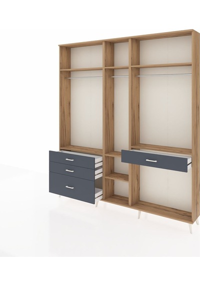 Arges Dolap 7 Raflı 4 Çekmeceli 3 Askılı 220x30x243 Çam-çam/antrasit Atlas Çam/antrasıt Arges Dolap 7 Raflı 4 Çekmeceli 3 Askılı 220x30x243 Çam-çam/antrasit Atlas Çam/antrasıt