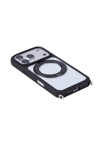 Subutu Apple Uyumlu iPhone 17 Pro Kılıf M-safe Şarj Özellikli Standlı Sbt Piza Silikon Kapak - Siyah Siyah