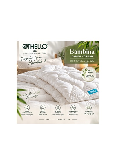 Bambina Bambu Yorgan 195 215 Cm Hafif, Yumuşak Ve Konforlu Beyaz - 919367602 Beyaz