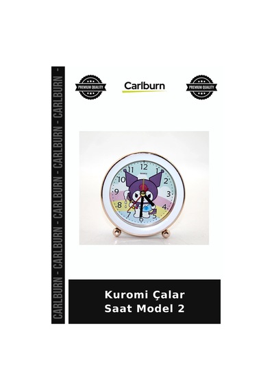 Özel Üretim Çocuk Odası Masa Saati Dekoratif Sessiz Hediye Kuromi Çalar Saat Model 2 Diğer