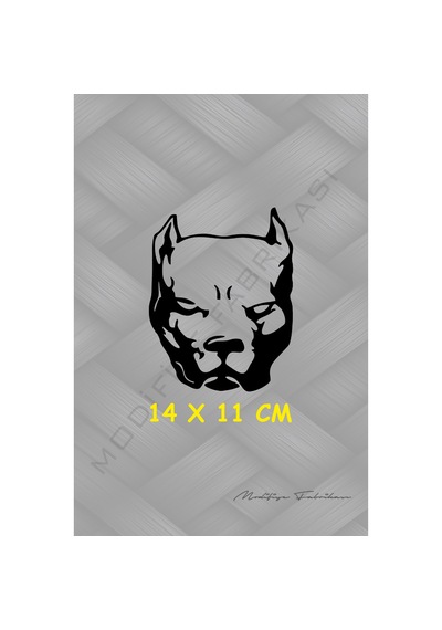Pitbull Sticker Folyo - Siyah - 14 X 11 Cm